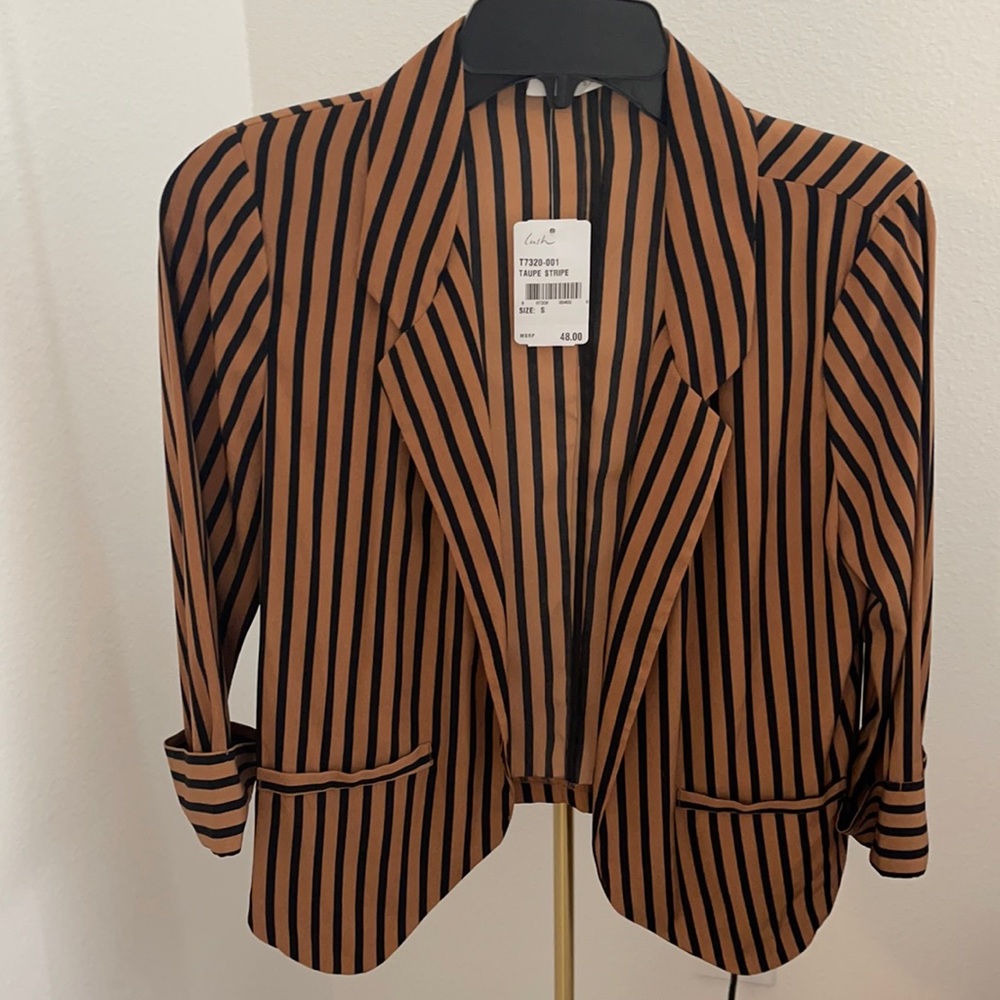 Lush Brown & Black Stripe Blazer